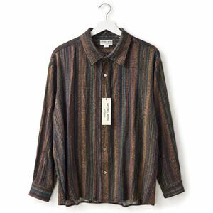 Georg Roth of Germany NWT Men's Textured Stripe Button Shirt Viscose Large 41/42